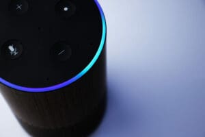 smart speaker assistant - personal assistant - blue light
